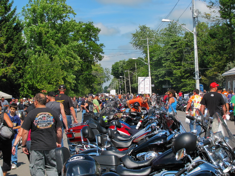 Port Dover, ON, Main Street, all you can see is bikes and people, Friday the 13th, Ride IN.