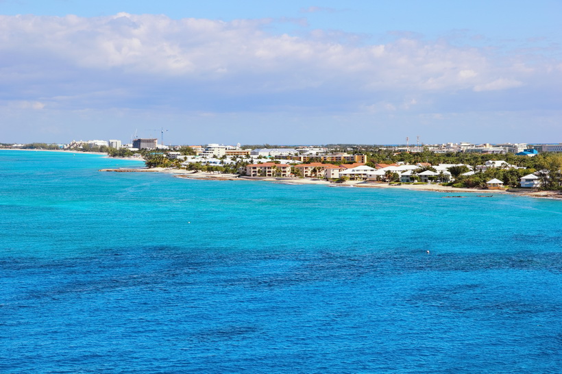 Grand Cayman Island along the coast from the south.