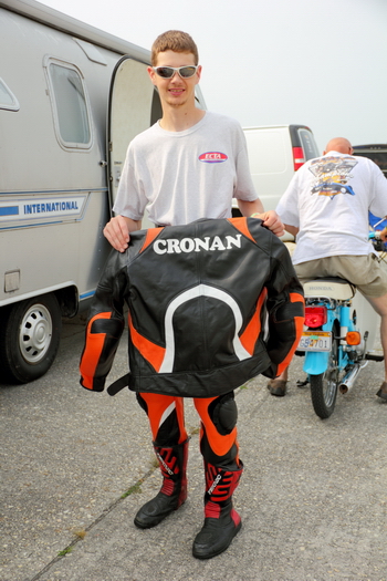 Thomas' new race gear, from his wife Kim.
