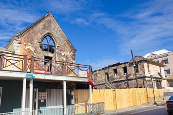 The church and museum adjoining the Bahamas Famous Straw Market also destroyed in the December 2, 2012 fire.