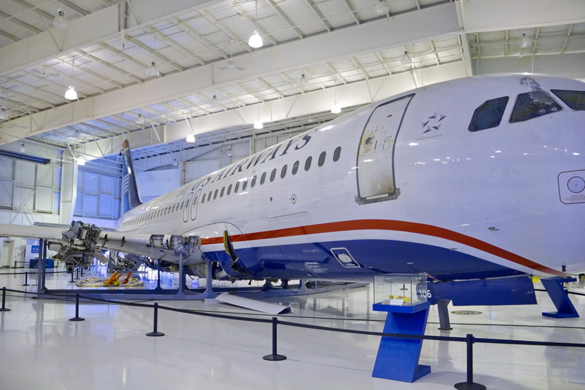Captain Sully's down Airbus as it sits in the Charlotte, NC, Carolinas Aviation Museum.
