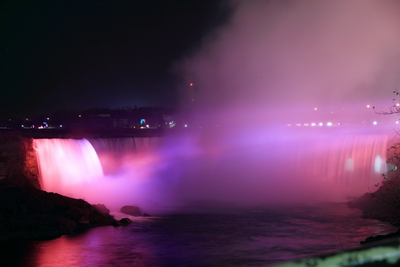 The falls at night, click for slide show.