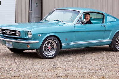 66 Mustang driven to photo shoot... up for  Sema award, go vote.